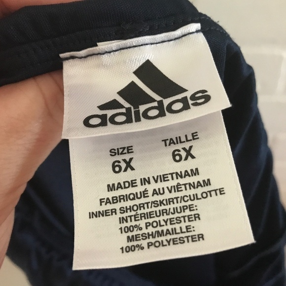 Adidas Navy and red Tennis prep Stripes Blokettecore Skort Girl Size 6X - Picture 7 of 7